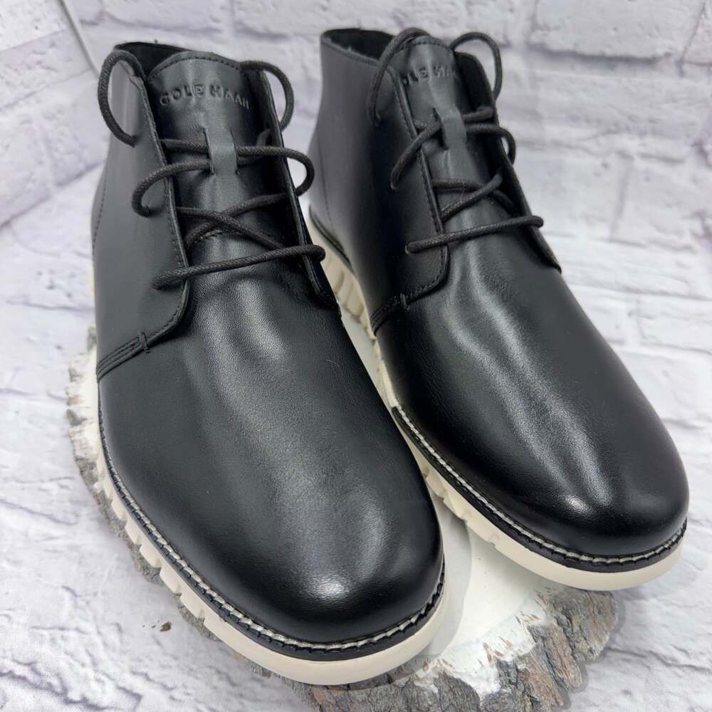 Cole Haan Mens Zerogrand Chukka Boot Size 12M Black White NWOB - Picture 4 of 15